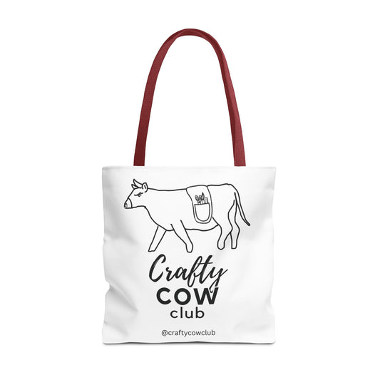 Crafty Cow Club Tote Bag | Canvas Tote for Crafters