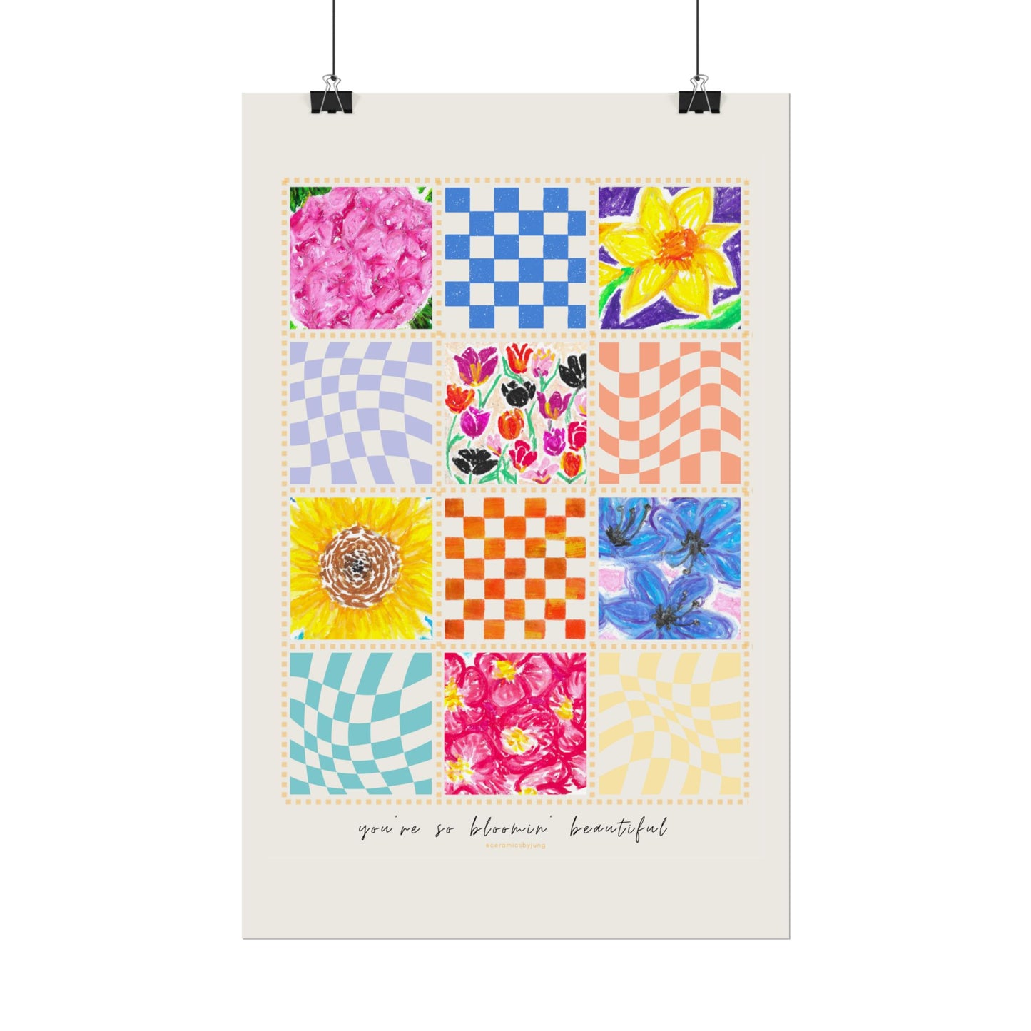 Floral Patchwork  Poster | "You Are So Blooming Beautiful"