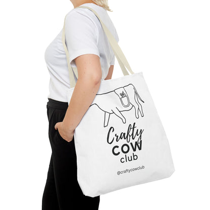 Crafty Cow Club Tote Bag | Canvas Tote for Crafters