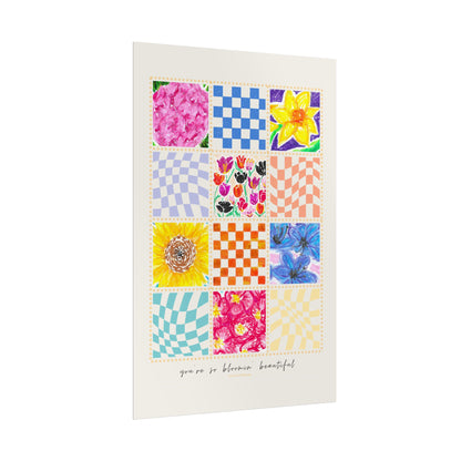 Floral Patchwork  Poster | "You Are So Blooming Beautiful"