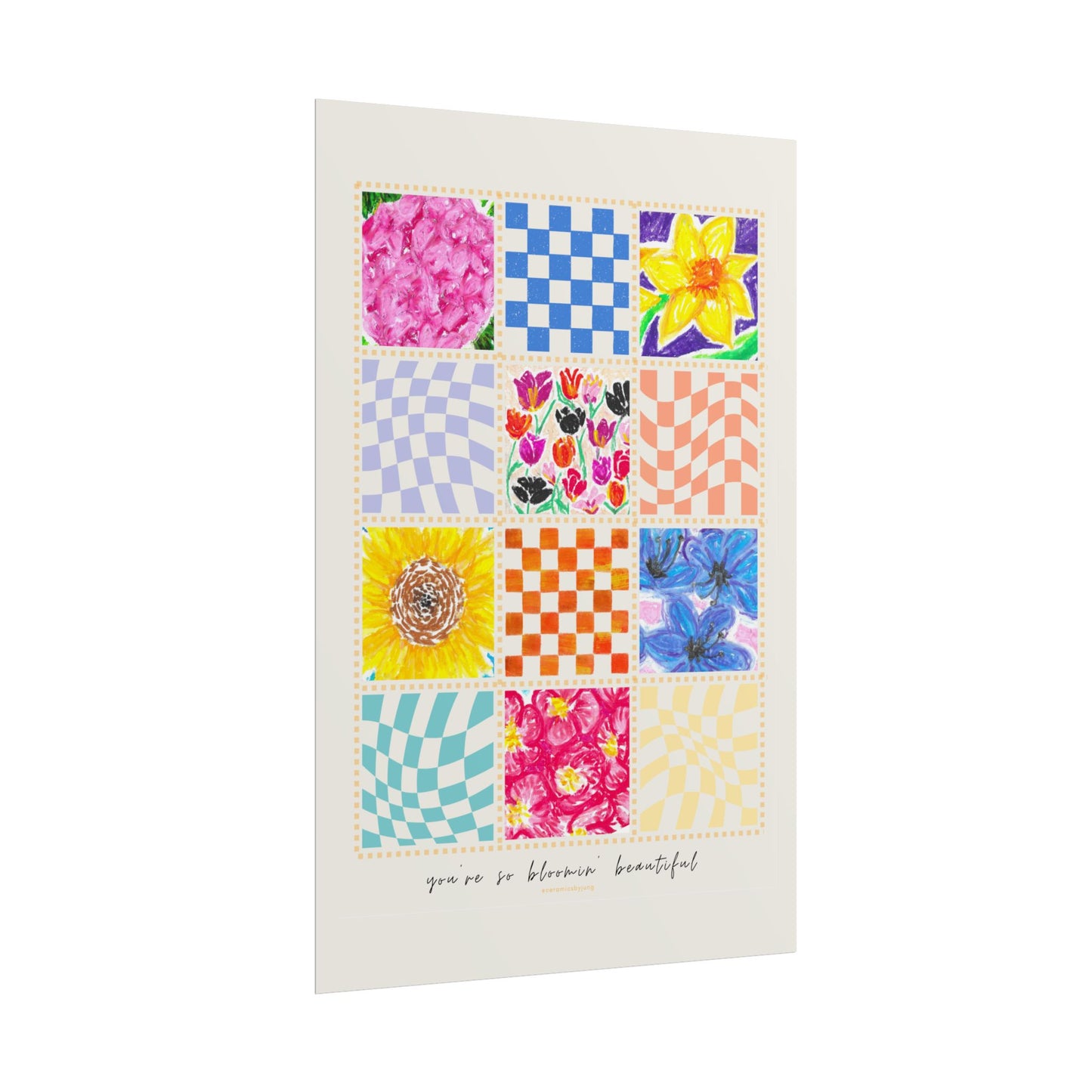 Floral Patchwork  Poster | "You Are So Blooming Beautiful"