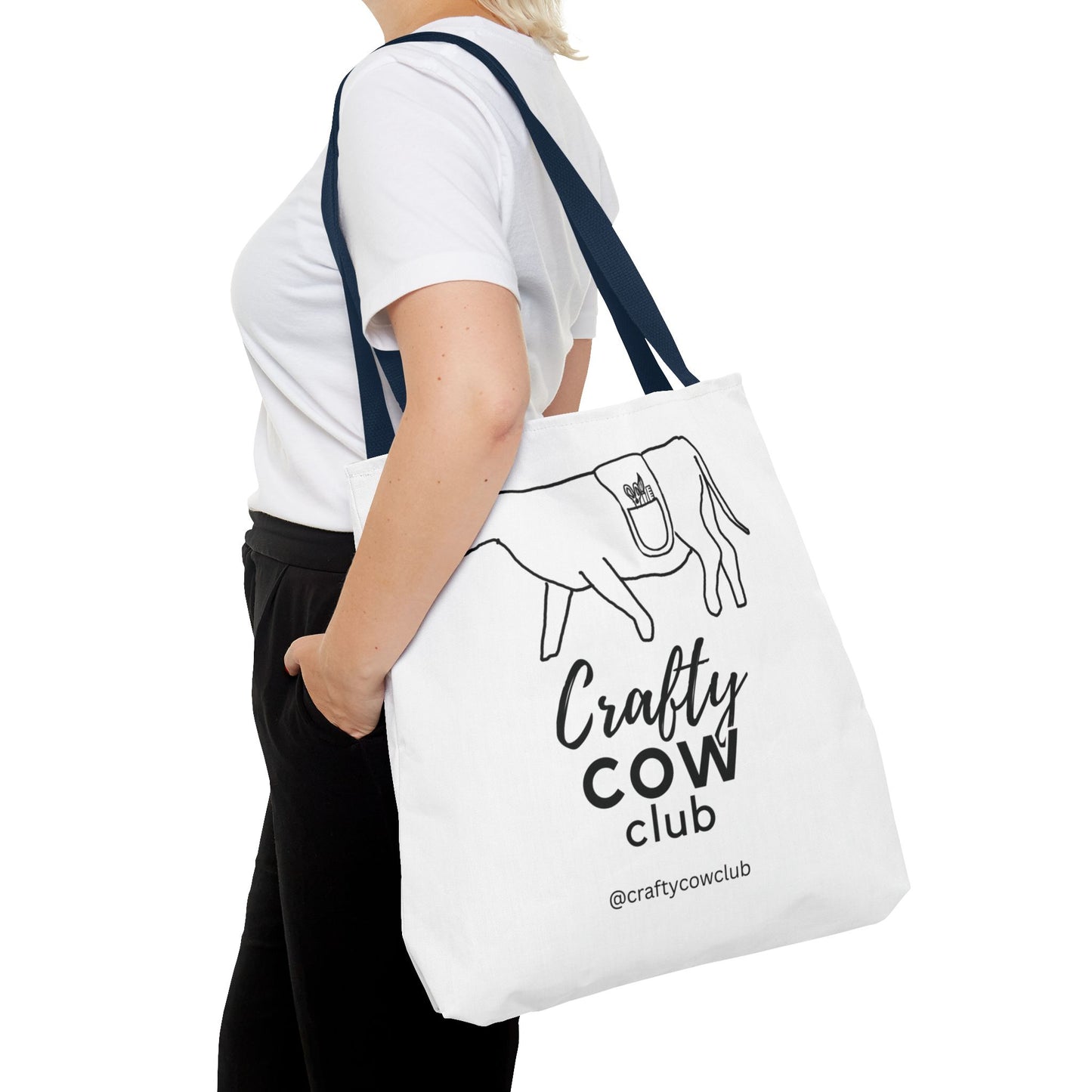 Crafty Cow Club Tote Bag | Canvas Tote for Crafters