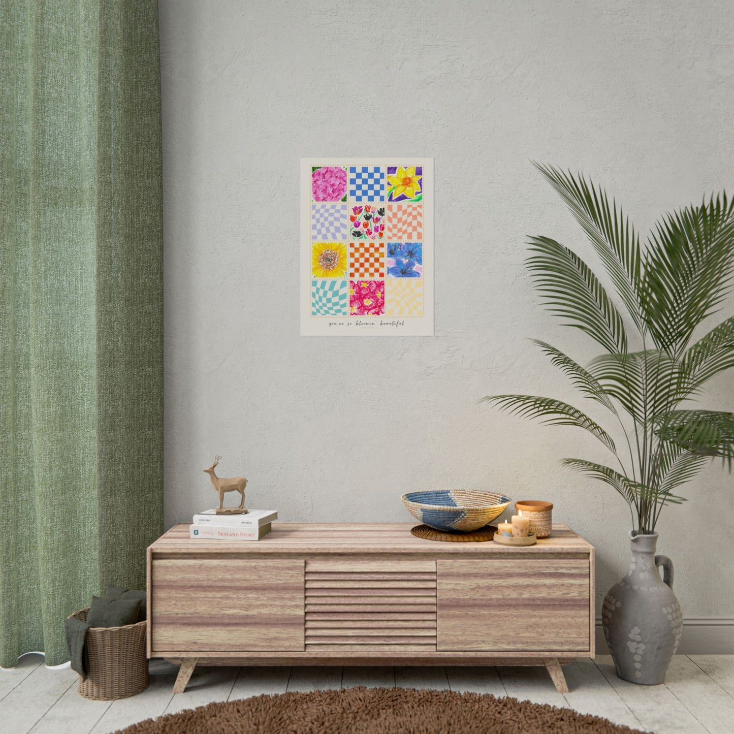 Floral Patchwork  Poster | "You Are So Blooming Beautiful"