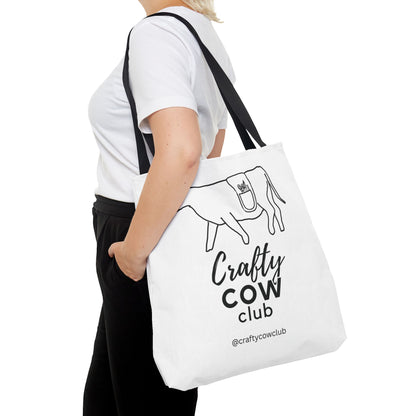 Crafty Cow Club Tote Bag | Canvas Tote for Crafters