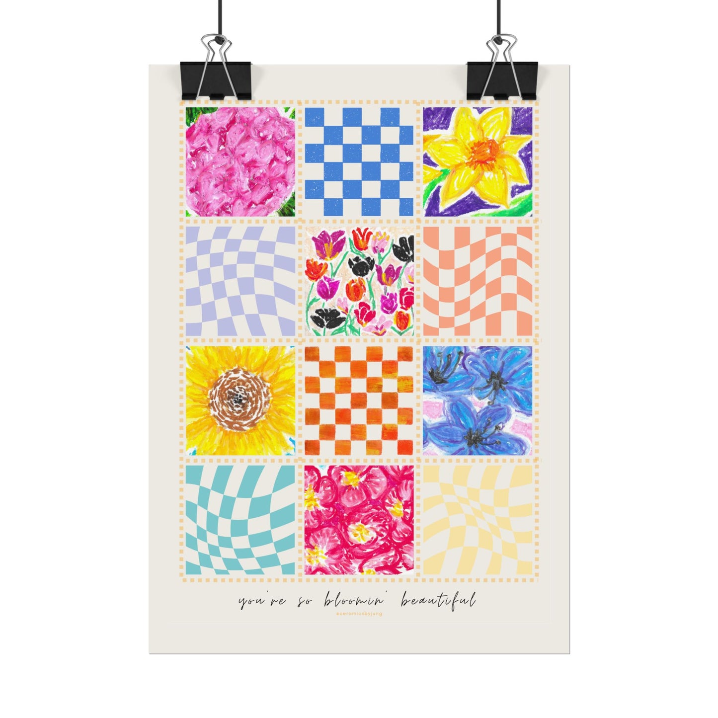 Floral Patchwork  Poster | "You Are So Blooming Beautiful"