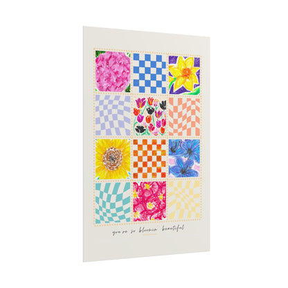 Floral Patchwork  Poster | "You Are So Blooming Beautiful"