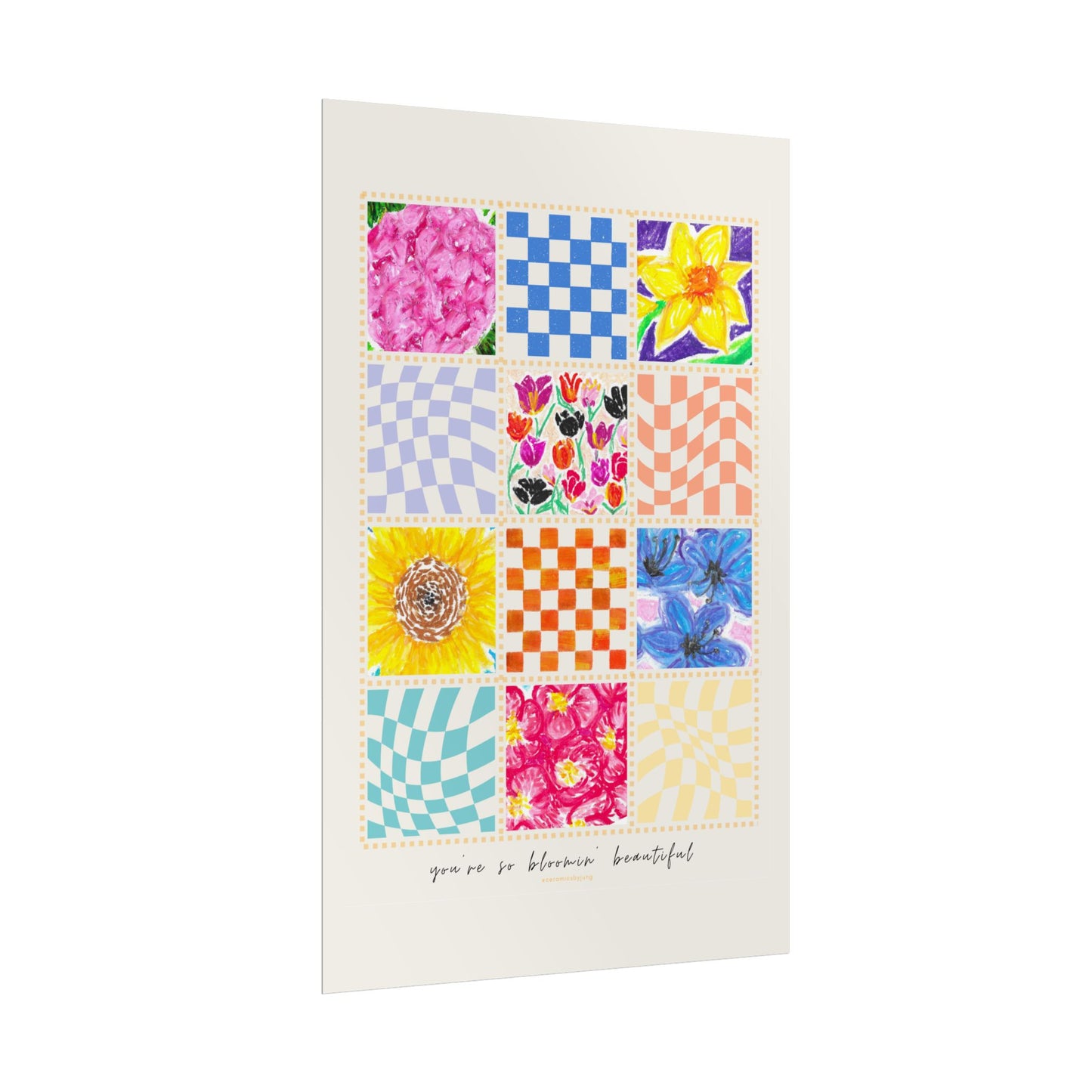 Floral Patchwork  Poster | "You Are So Blooming Beautiful"