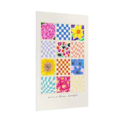 Floral Patchwork  Poster | "You Are So Blooming Beautiful"