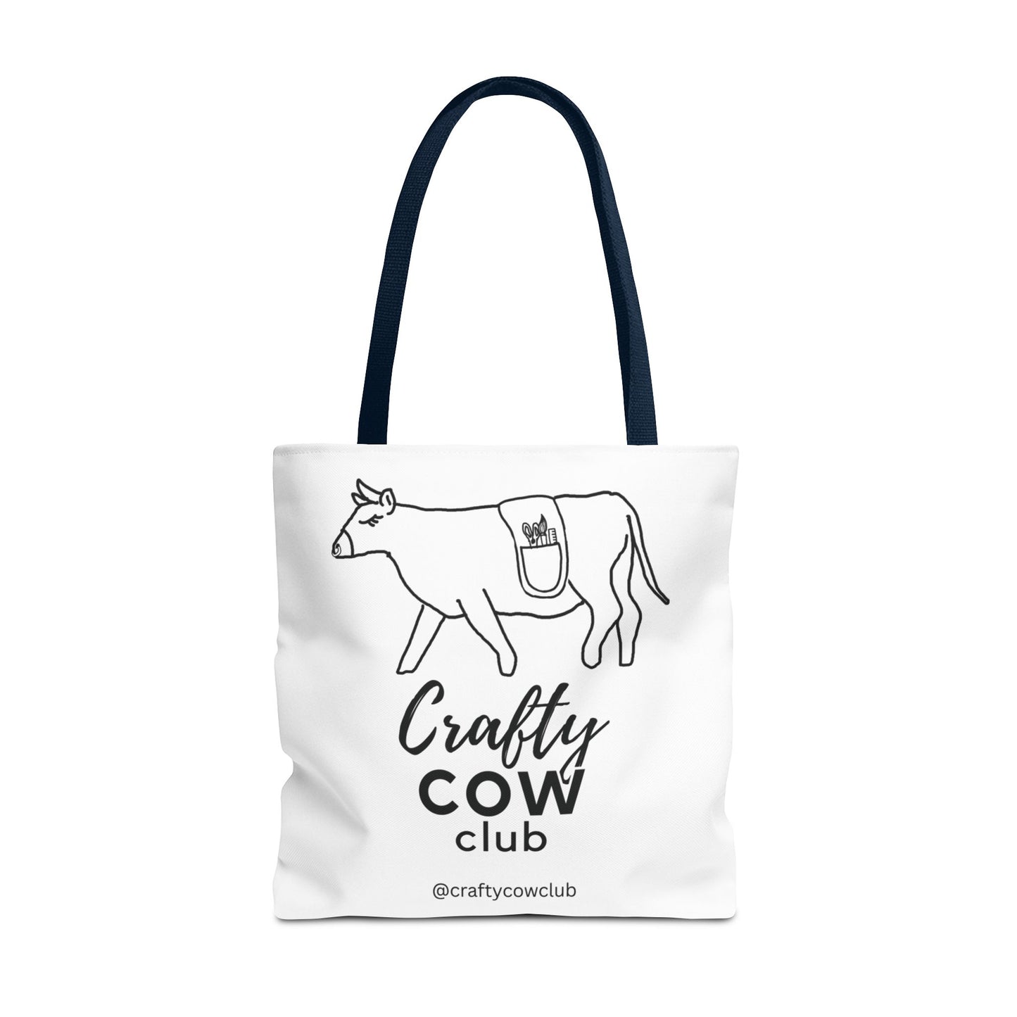 Crafty Cow Club Tote Bag | Canvas Tote for Crafters