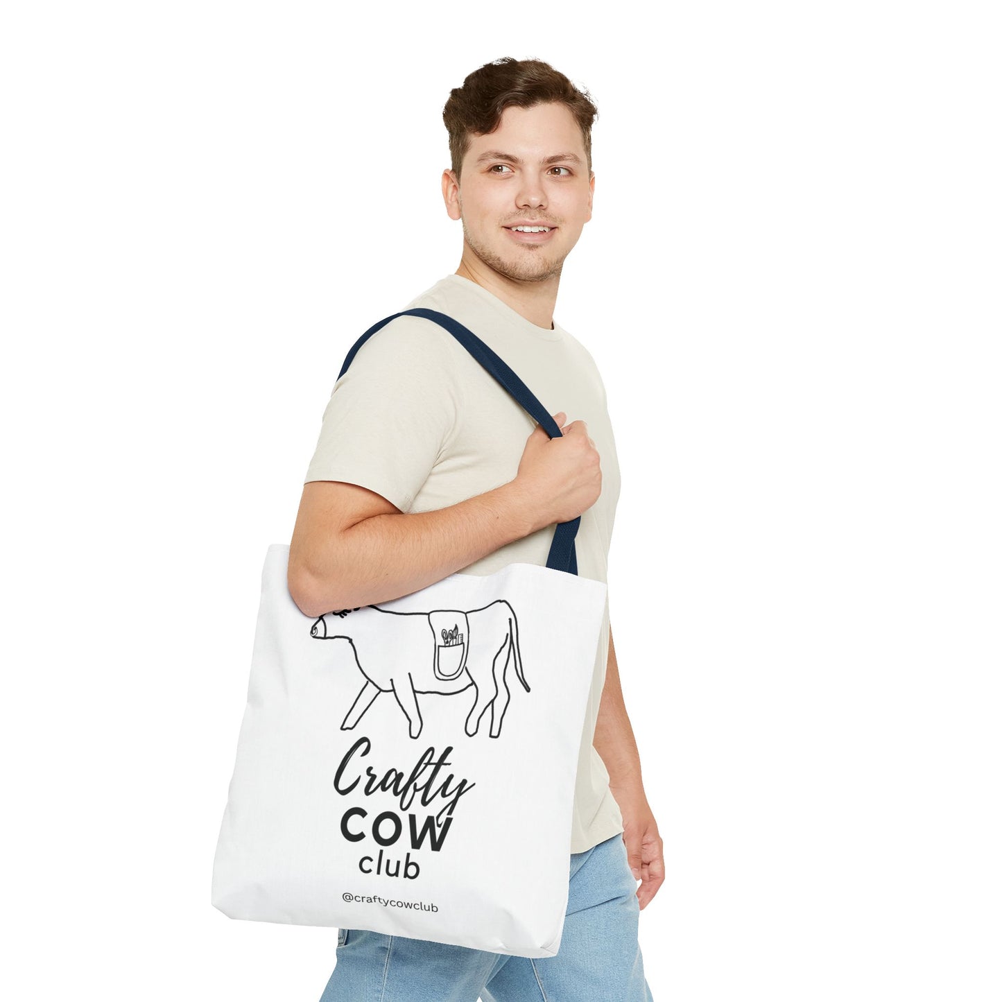 Crafty Cow Club Tote Bag | Canvas Tote for Crafters