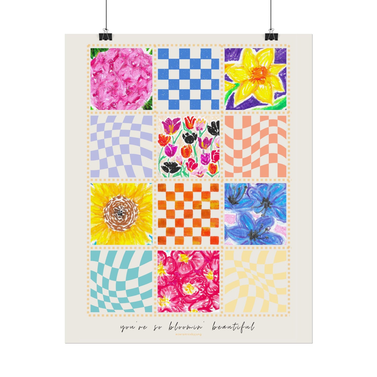 Floral Patchwork  Poster | "You Are So Blooming Beautiful"
