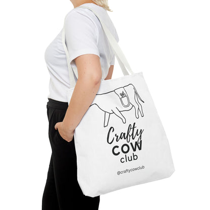 Crafty Cow Club Tote Bag | Canvas Tote for Crafters