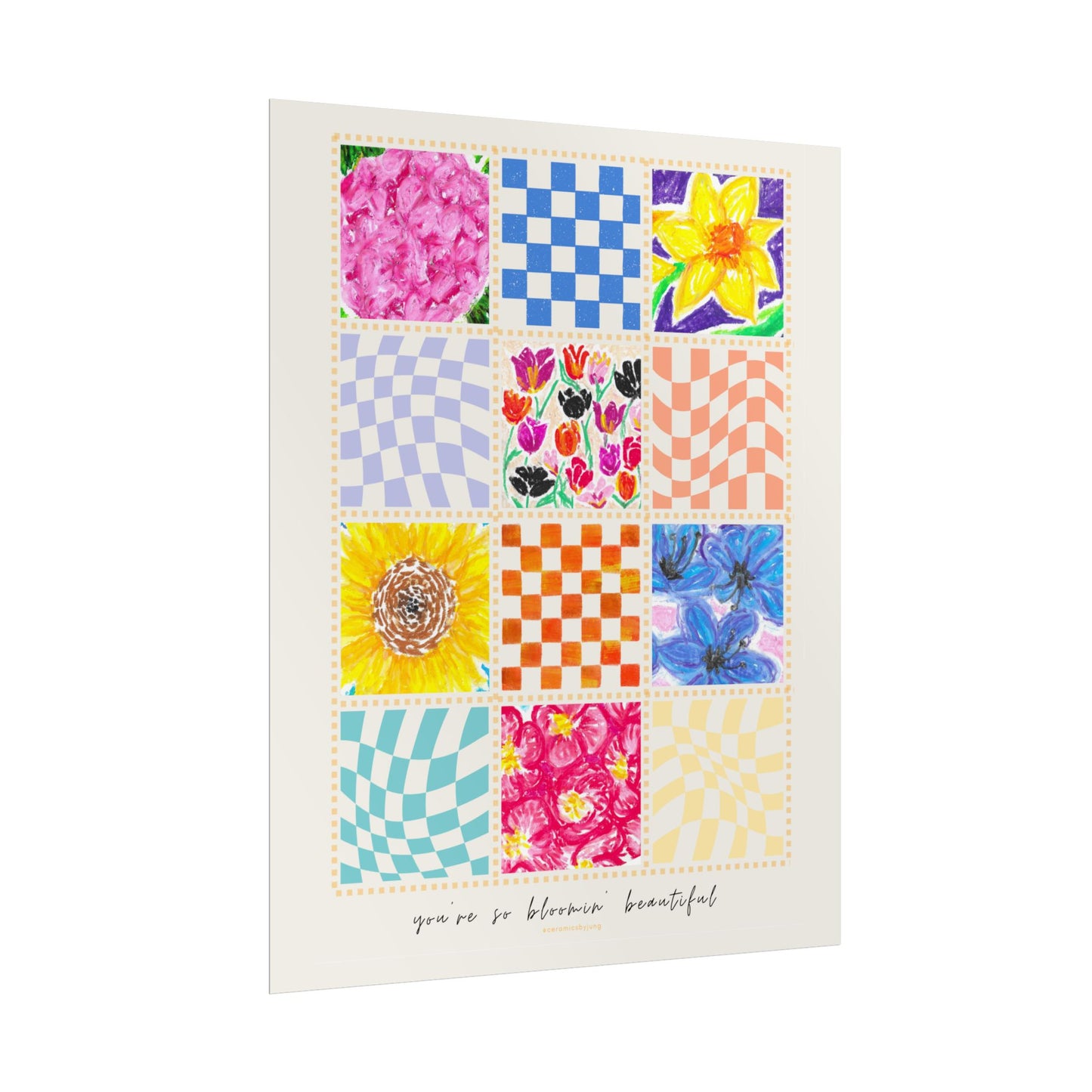 Floral Patchwork  Poster | "You Are So Blooming Beautiful"