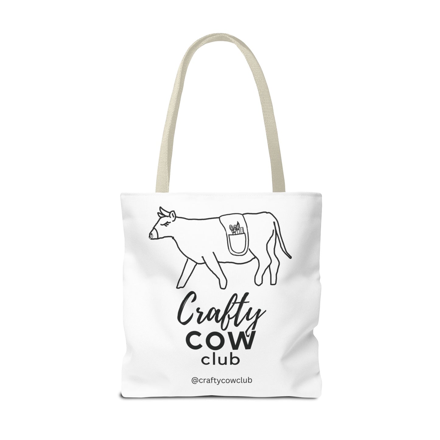 Crafty Cow Club Tote Bag | Canvas Tote for Crafters