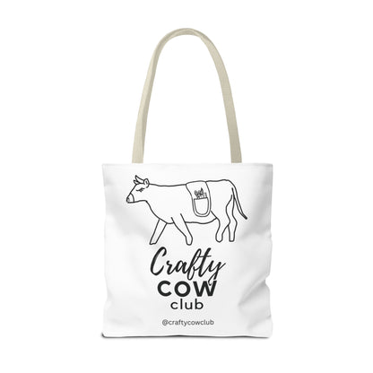 Crafty Cow Club Tote Bag | Canvas Tote for Crafters