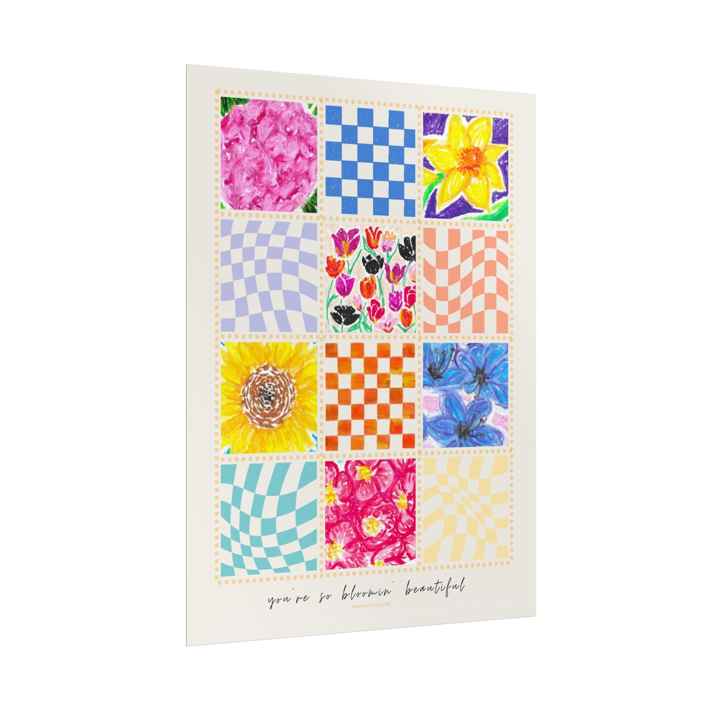 Floral Patchwork  Poster | "You Are So Blooming Beautiful"