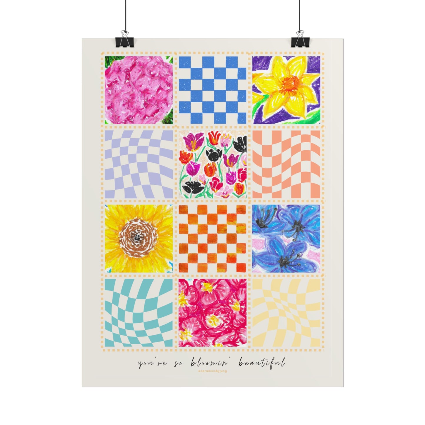 Floral Patchwork  Poster | "You Are So Blooming Beautiful"