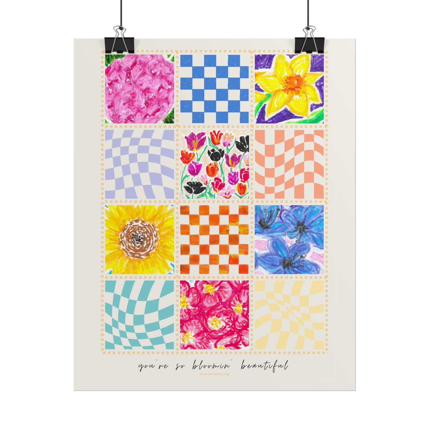 Floral Patchwork  Poster | "You Are So Blooming Beautiful"
