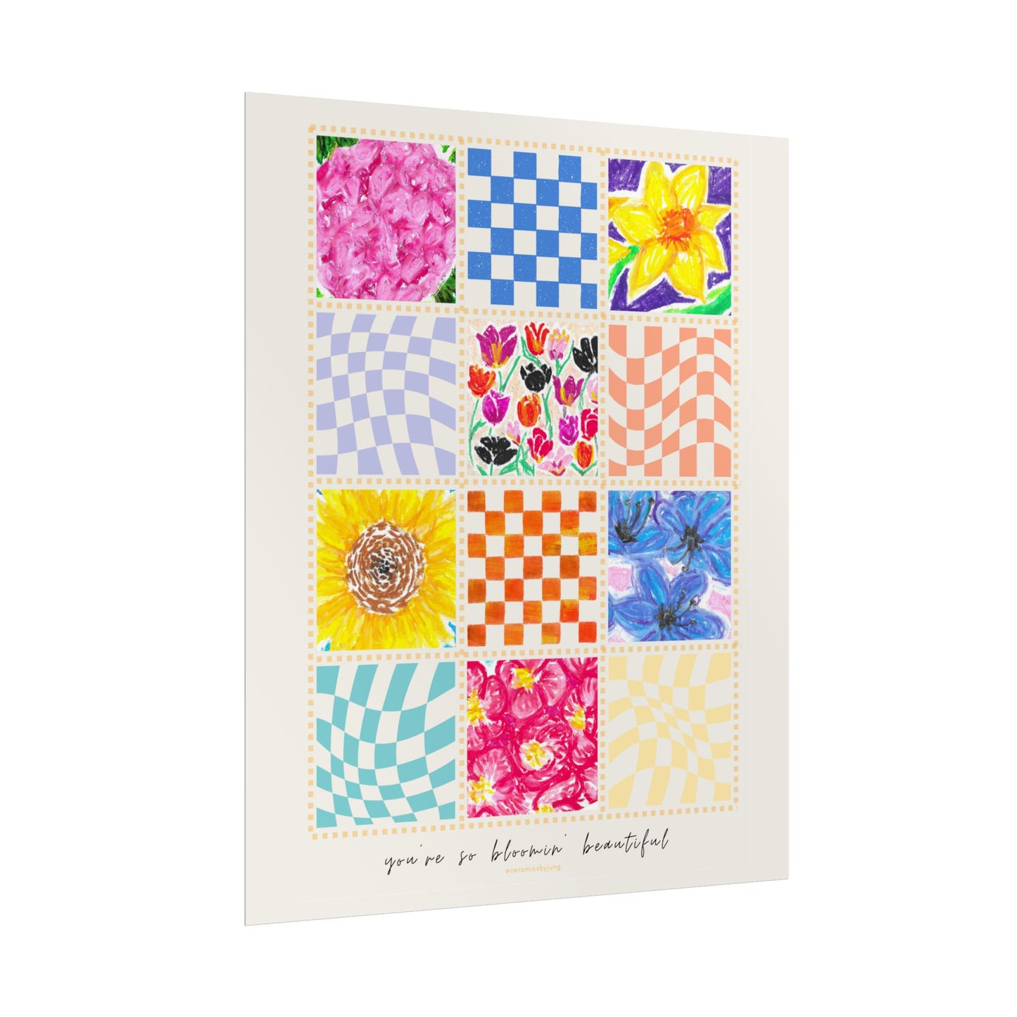 Floral Patchwork  Poster | "You Are So Blooming Beautiful"
