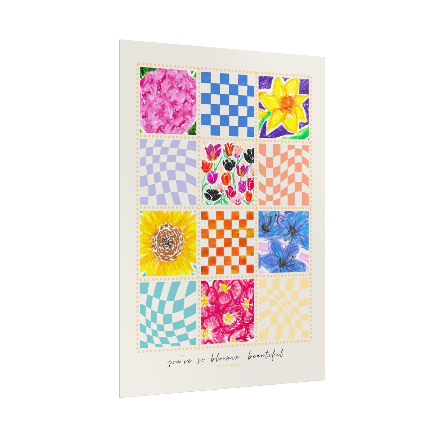Floral Patchwork  Poster | "You Are So Blooming Beautiful"