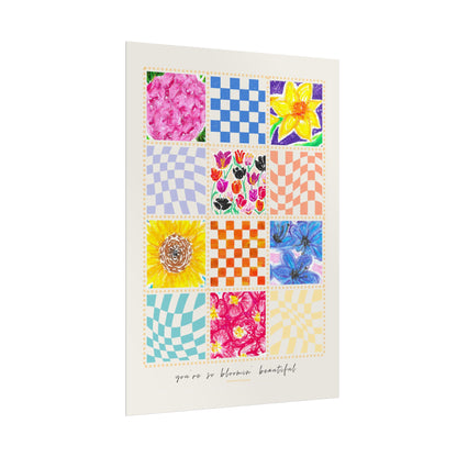 Floral Patchwork  Poster | "You Are So Blooming Beautiful"