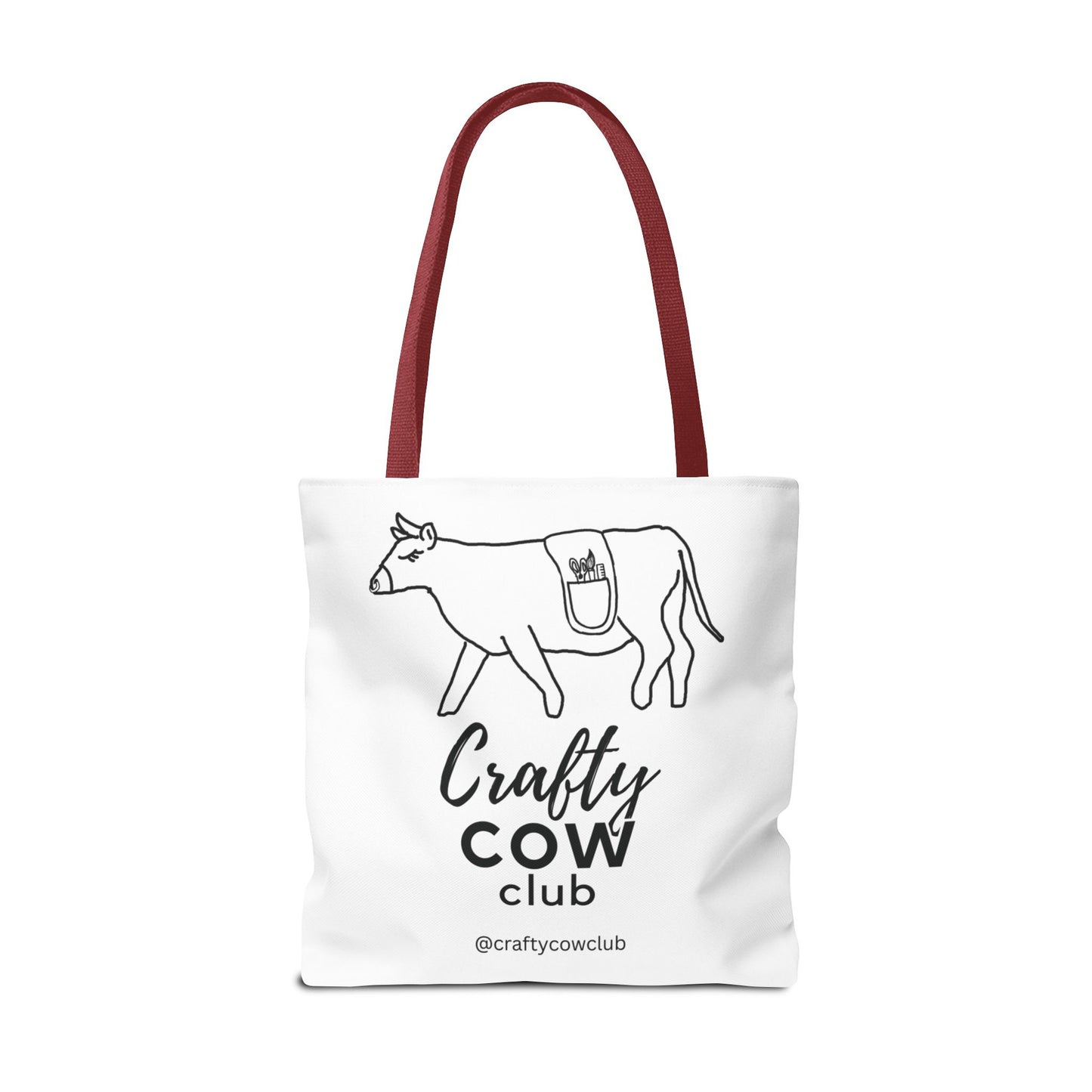 Crafty Cow Club Tote Bag | Canvas Tote for Crafters