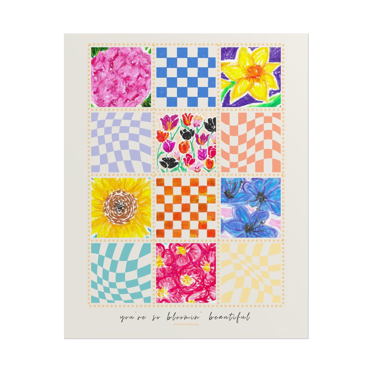 Floral Patchwork  Poster | "You Are So Blooming Beautiful"
