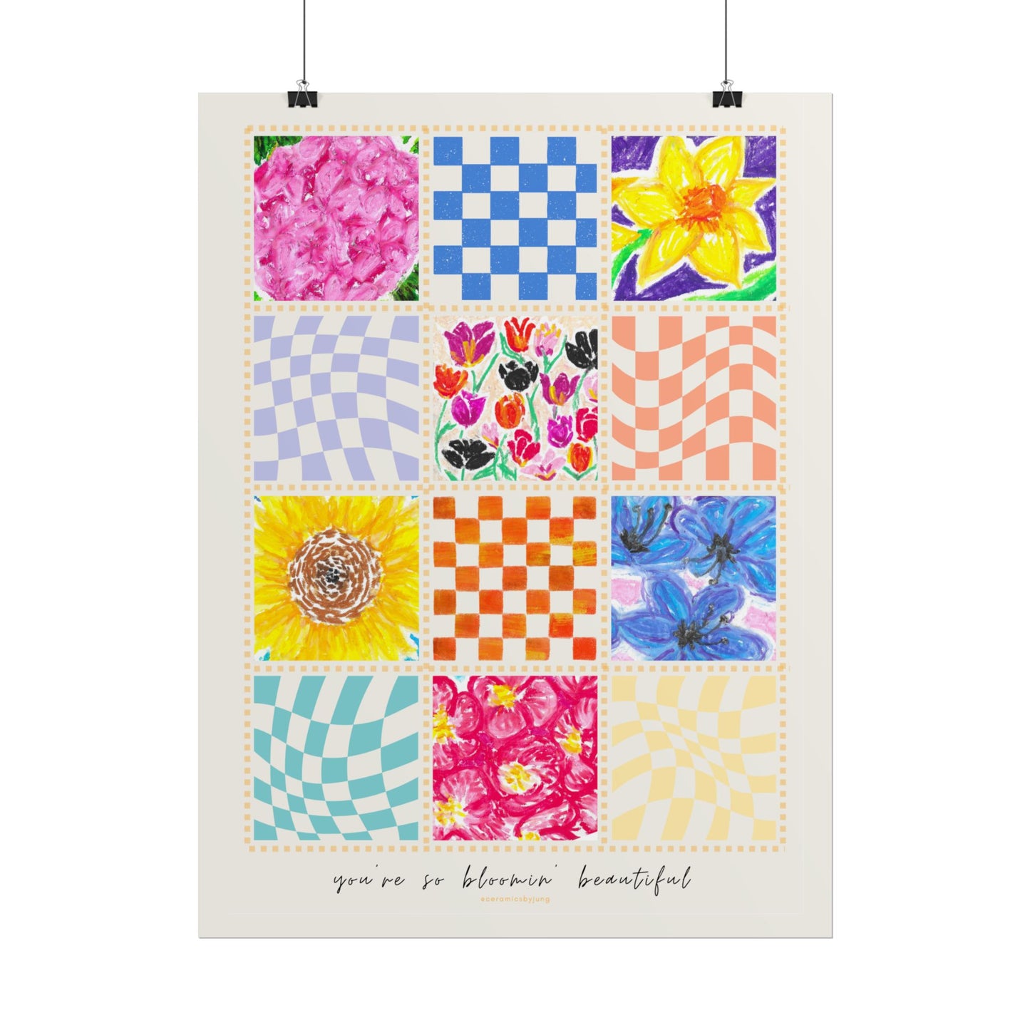 Floral Patchwork  Poster | "You Are So Blooming Beautiful"