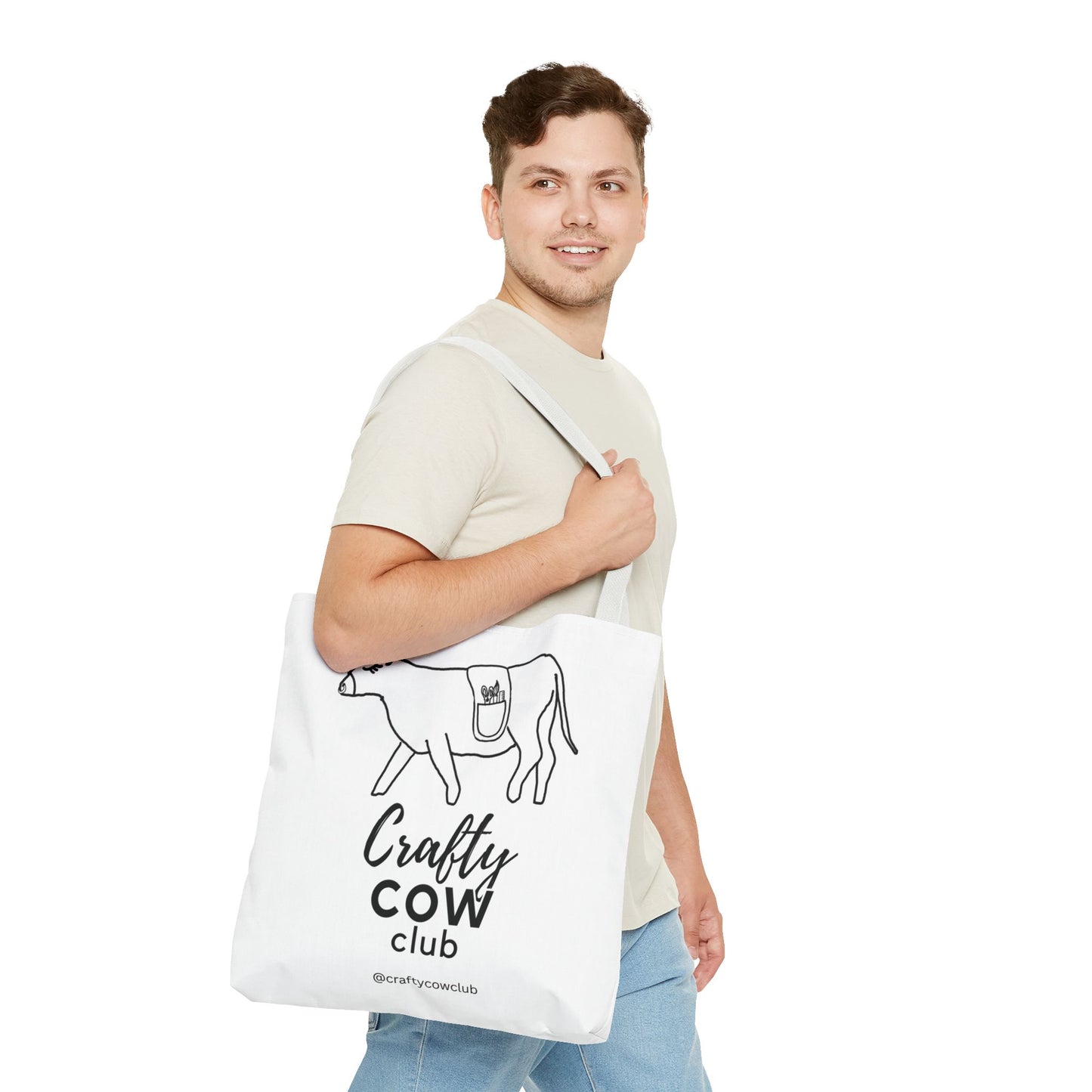 Crafty Cow Club Tote Bag | Canvas Tote for Crafters