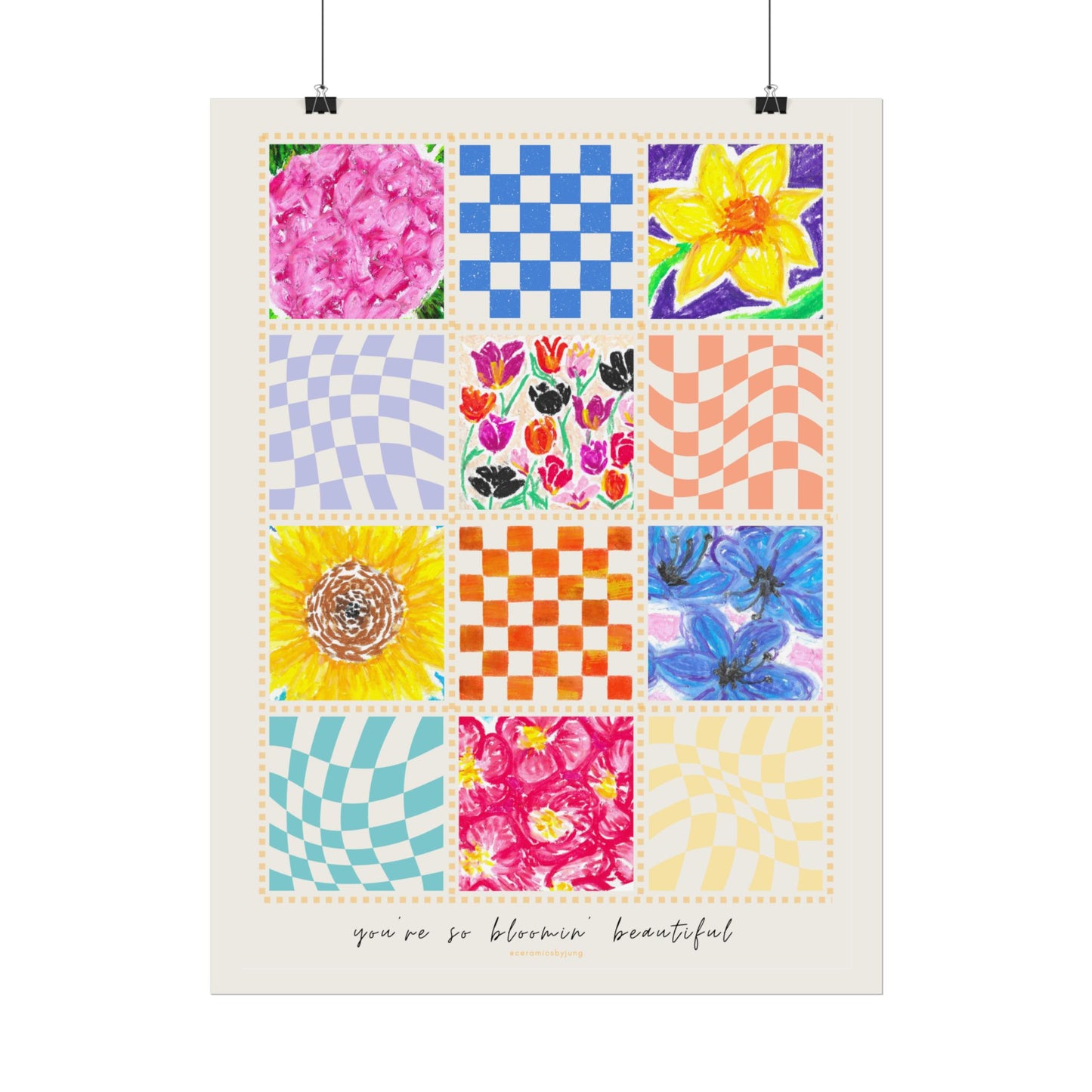 Floral Patchwork  Poster | "You Are So Blooming Beautiful"