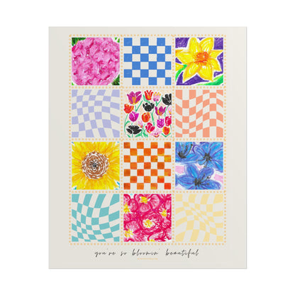 Floral Patchwork  Poster | "You Are So Blooming Beautiful"