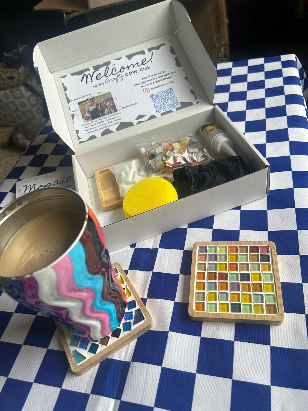 Handmade Mosaic Coaster Kit | Everything included