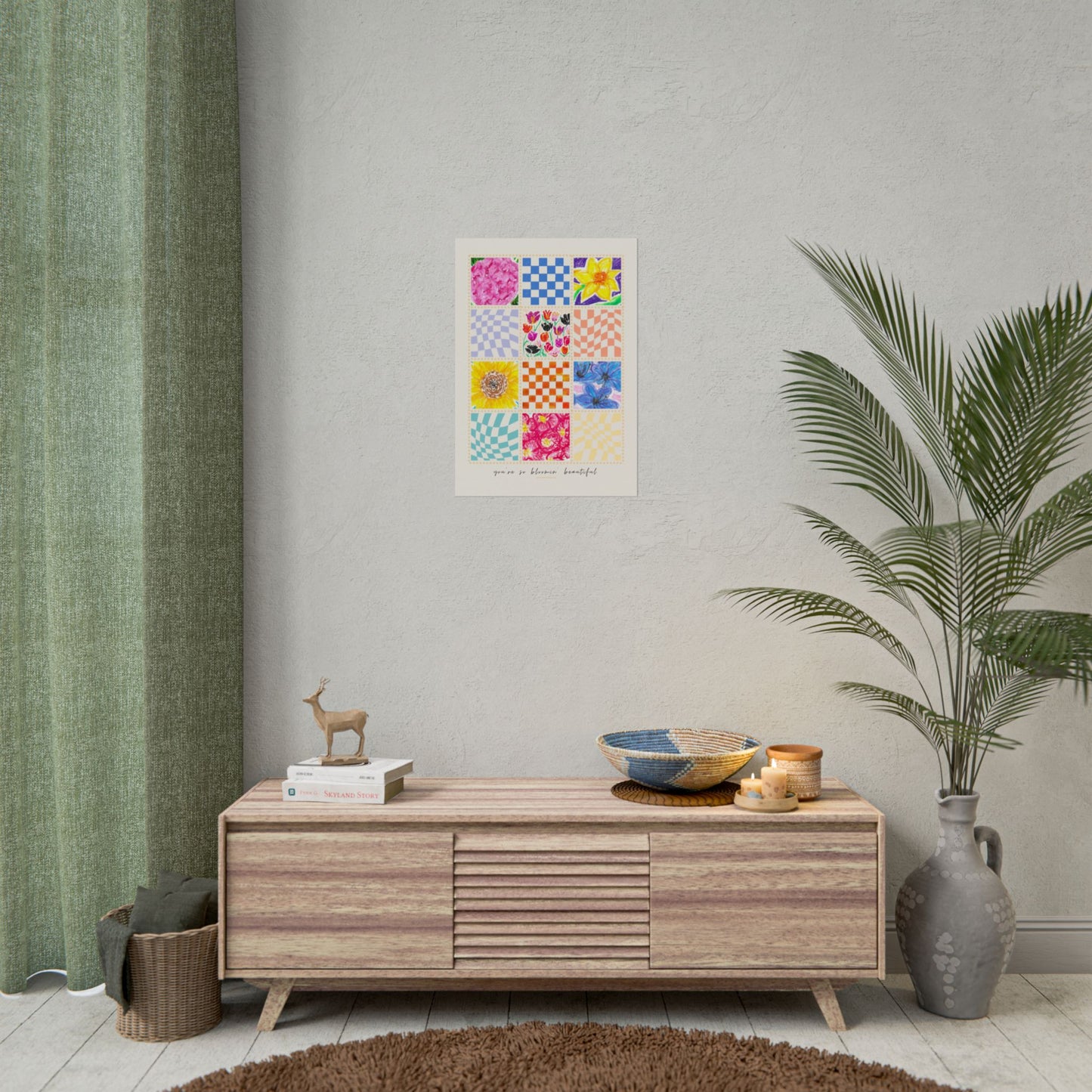 Floral Patchwork  Poster | "You Are So Blooming Beautiful"
