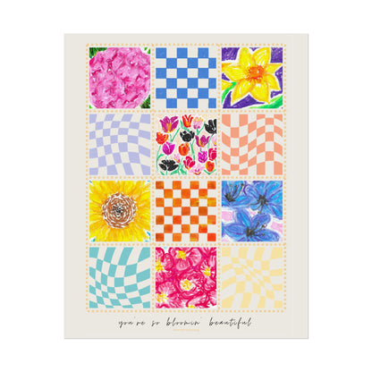 Floral Patchwork  Poster | "You Are So Blooming Beautiful"