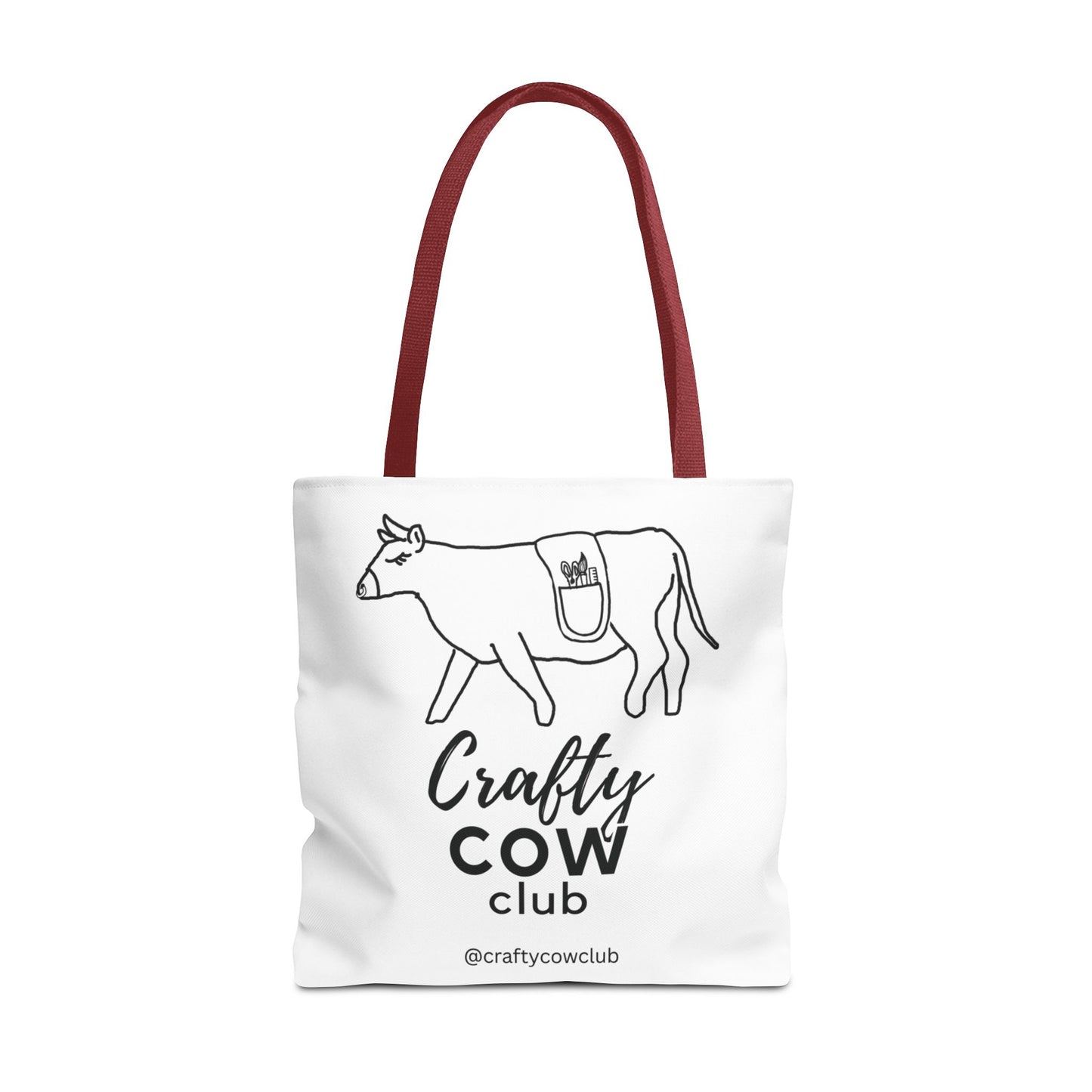 Crafty Cow Club Tote Bag | Canvas Tote for Crafters