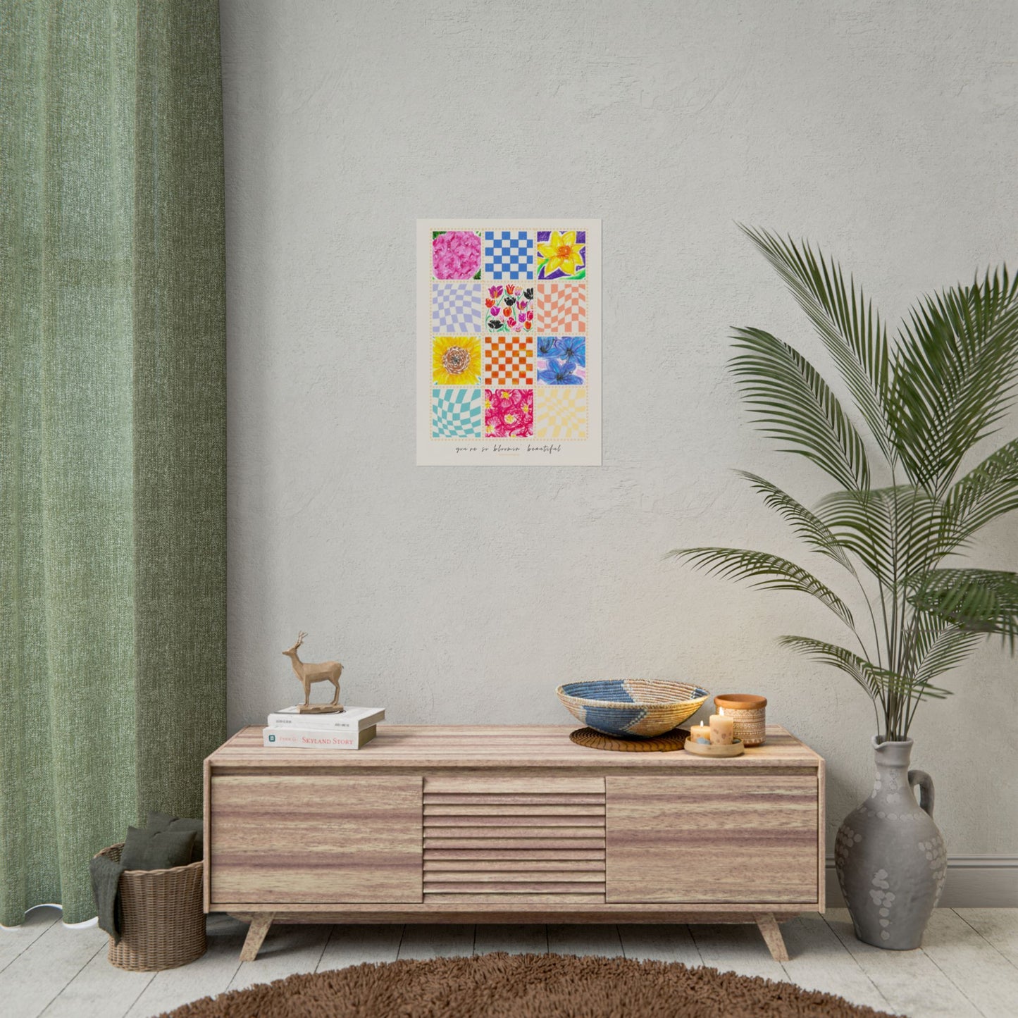 Floral Patchwork  Poster | "You Are So Blooming Beautiful"