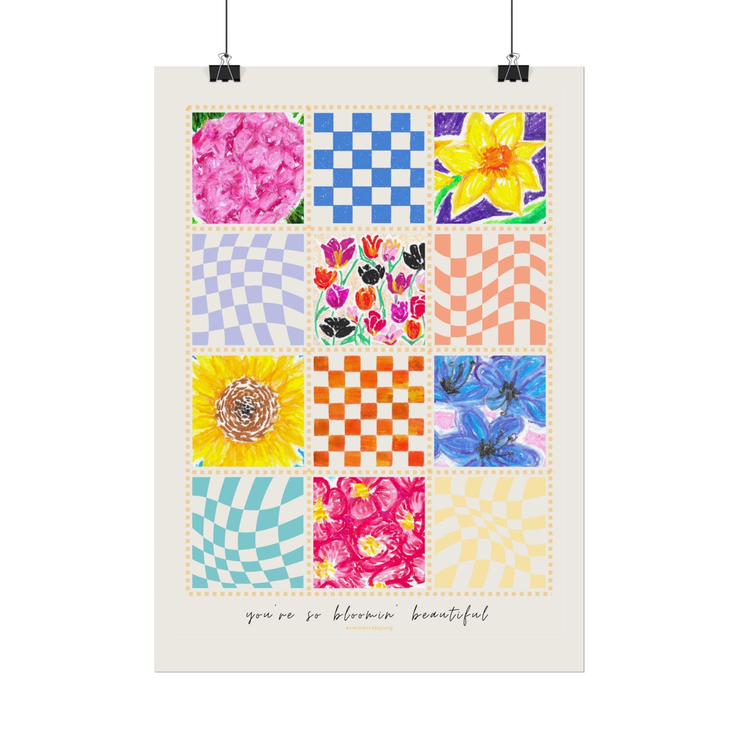 Floral Patchwork  Poster | "You Are So Blooming Beautiful"
