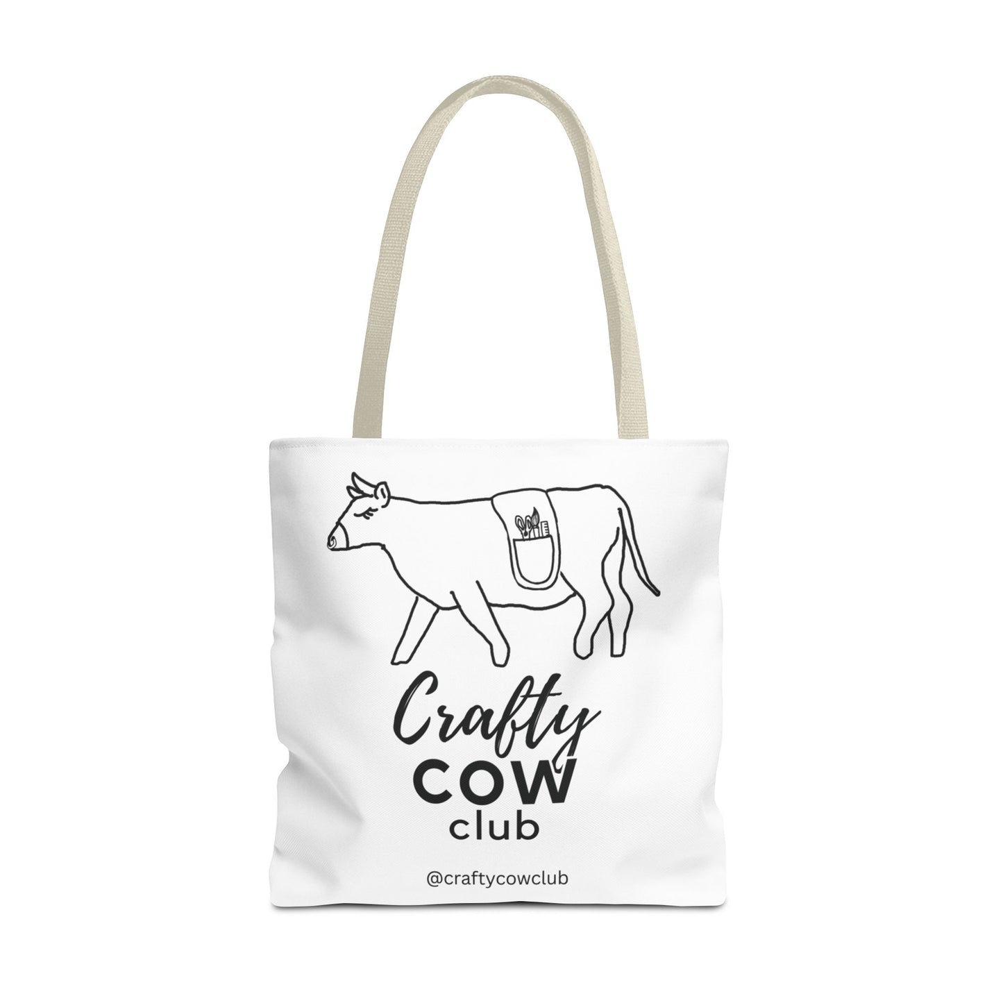 Crafty Cow Club Tote Bag | Canvas Tote for Crafters