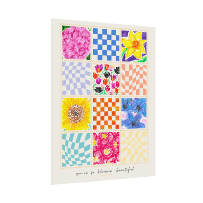 Floral Patchwork  Poster | "You Are So Blooming Beautiful"