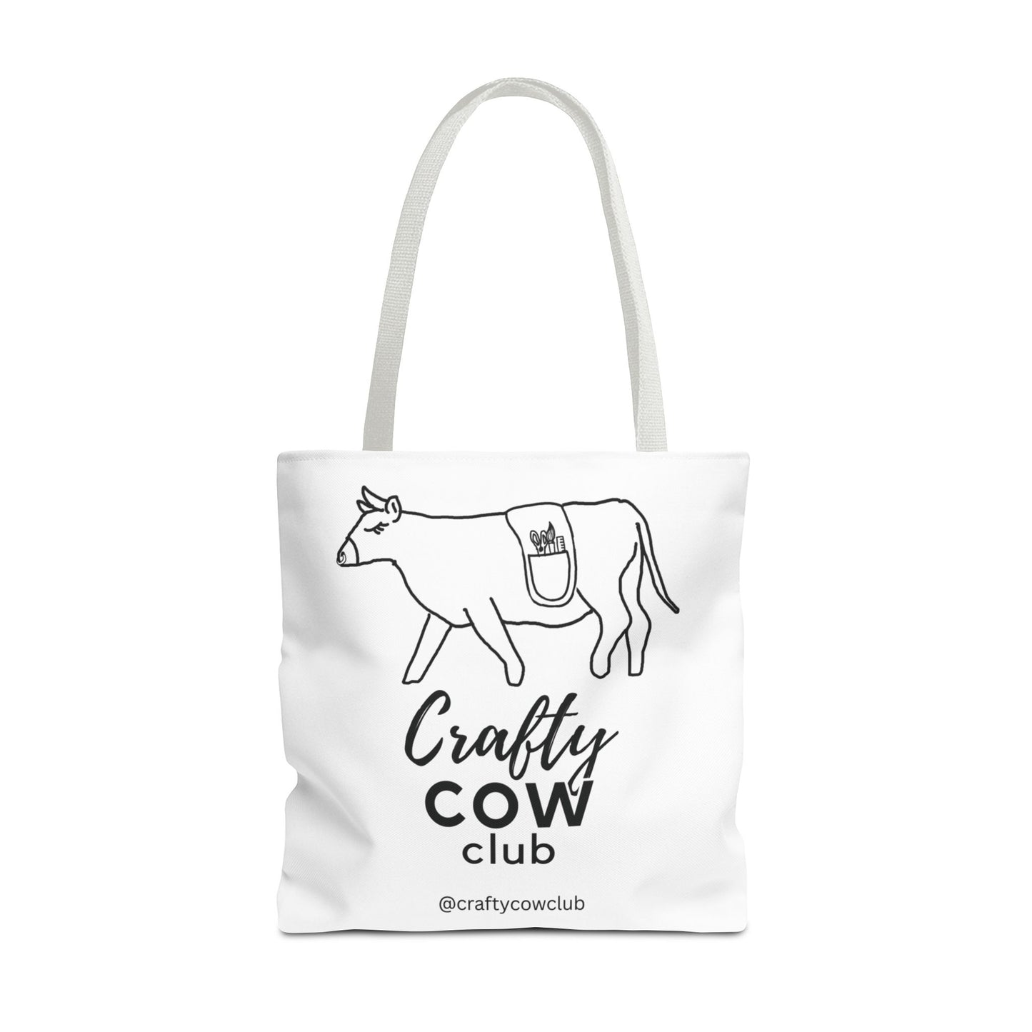 Crafty Cow Club Tote Bag | Canvas Tote for Crafters