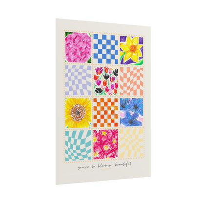 Floral Patchwork  Poster | "You Are So Blooming Beautiful"