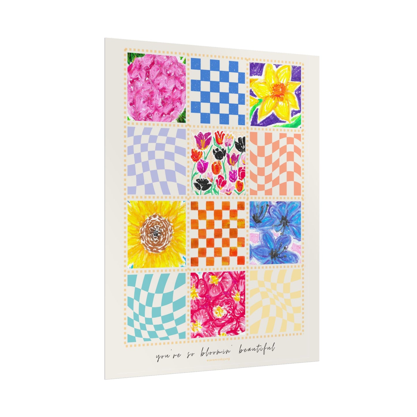 Floral Patchwork  Poster | "You Are So Blooming Beautiful"