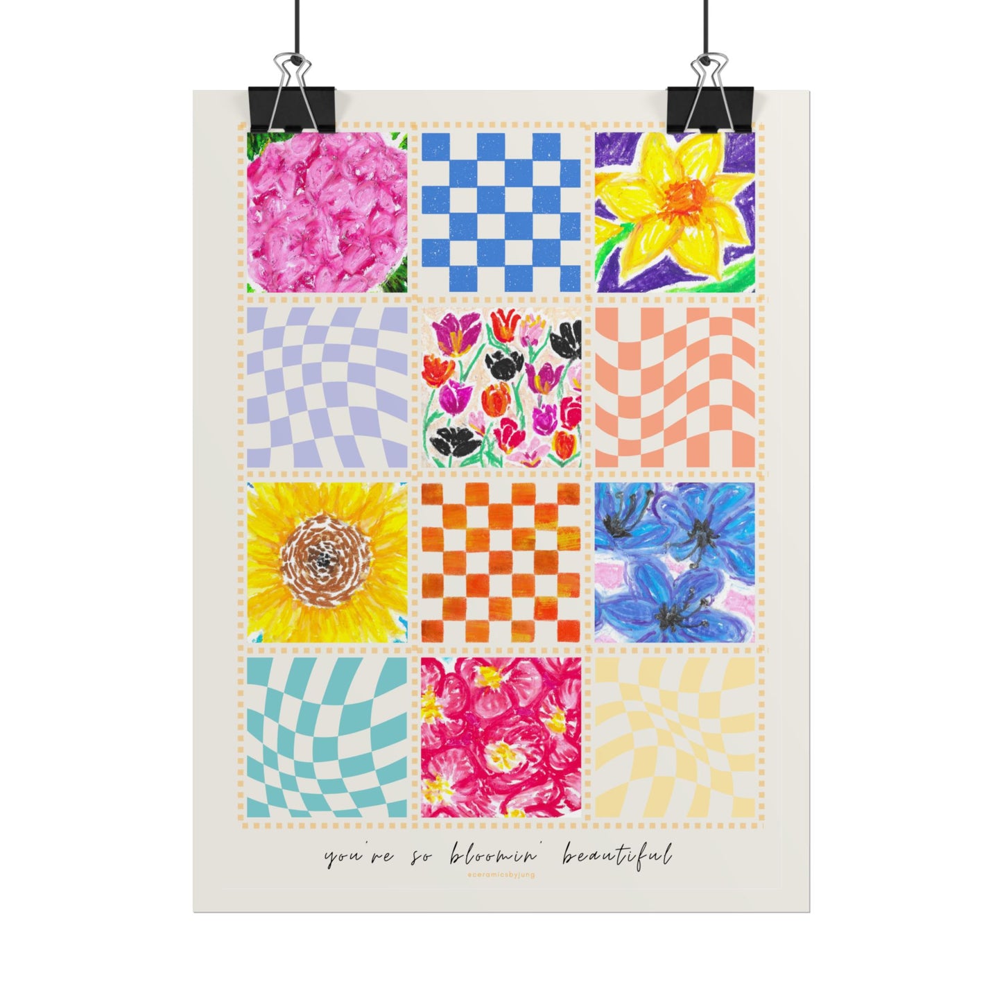 Floral Patchwork  Poster | "You Are So Blooming Beautiful"