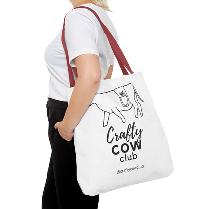 Crafty Cow Club Tote Bag | Canvas Tote for Crafters