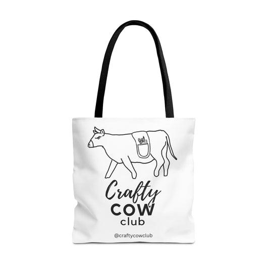Crafty Cow Club Tote Bag | Canvas Tote for Crafters
