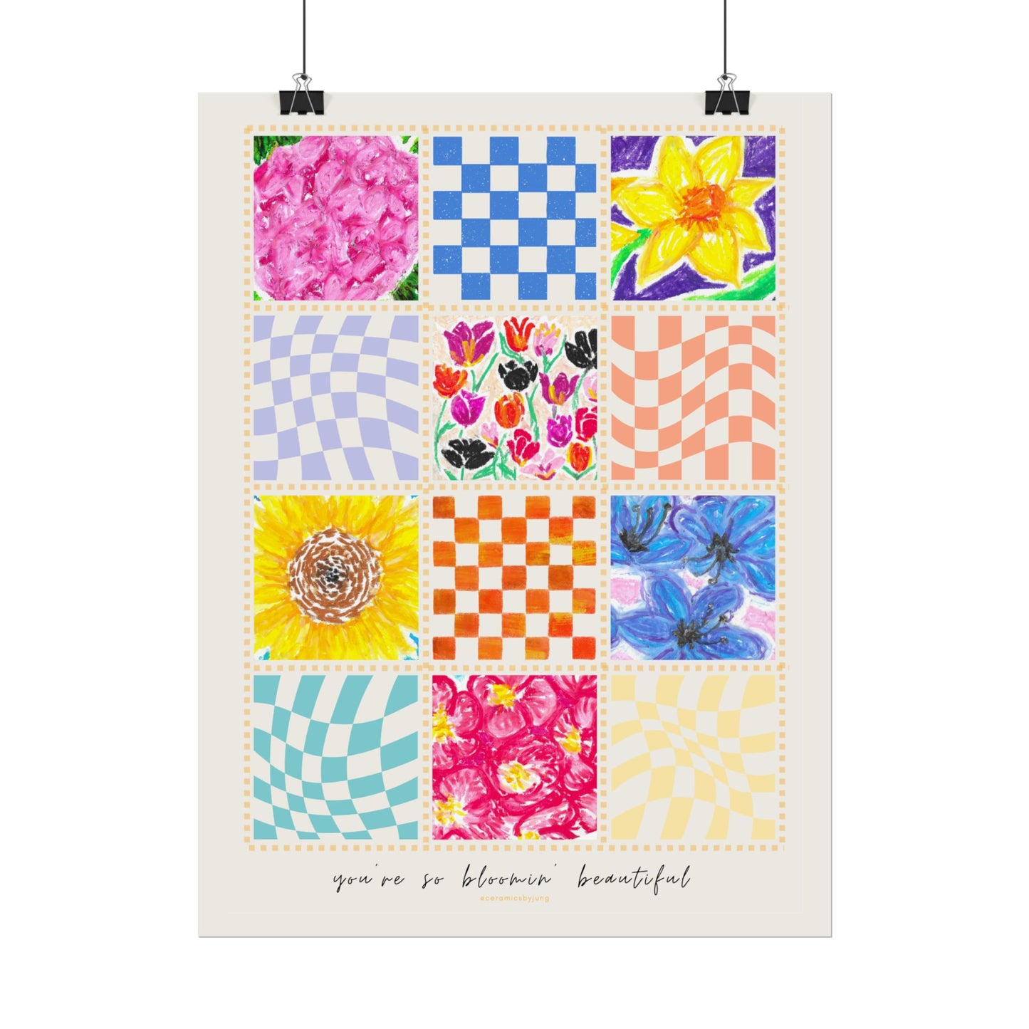 Floral Patchwork  Poster | "You Are So Blooming Beautiful"