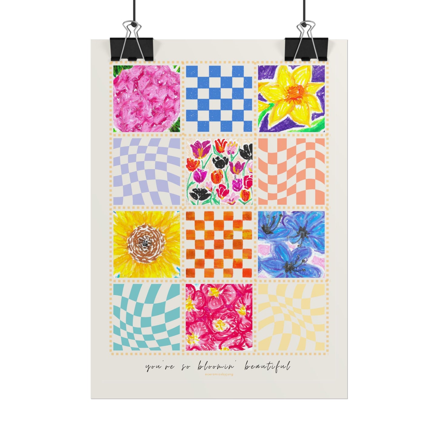 Floral Patchwork  Poster | "You Are So Blooming Beautiful"
