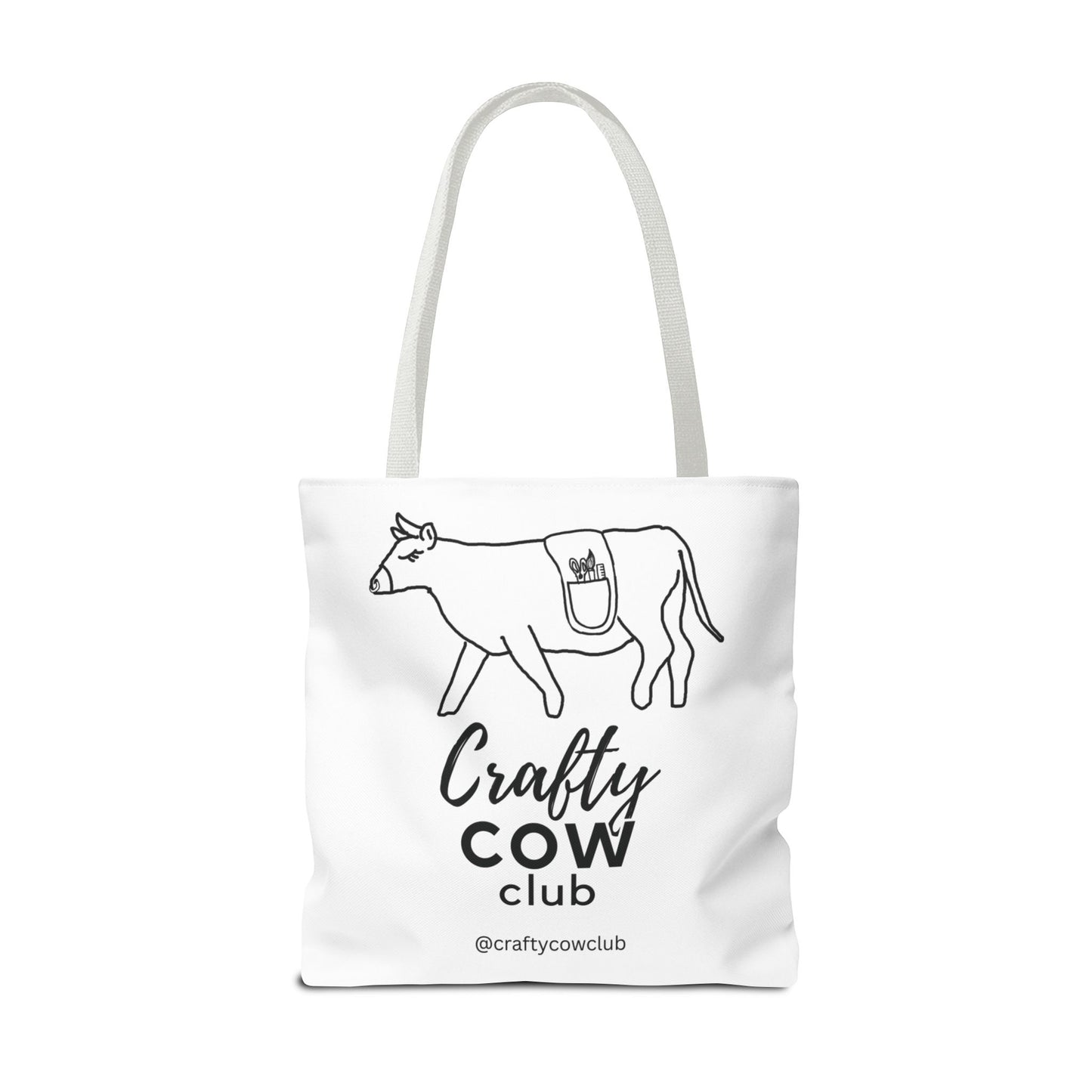 Crafty Cow Club Tote Bag | Canvas Tote for Crafters